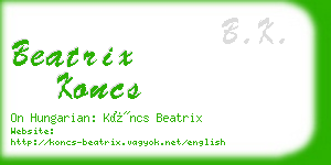 beatrix koncs business card